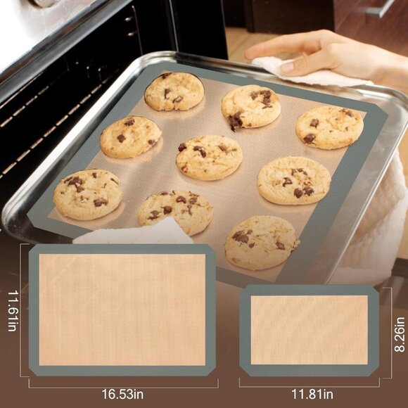 Silicone Baking Mat, 3 Pack Reusable Baking Mat, Non-Stick, Food Safe Silicone M - Picture 2 of 7